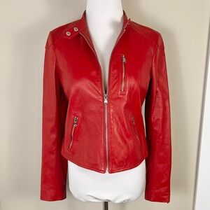 Ralph Lauren Vibrant Red Leather Jacket